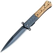 ElitEdge 10A108WD Linerlock Knife Assist Open Wood