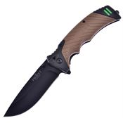 Frost FC121DS Firestarter Linerlock Knife Assist Open Tan