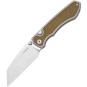 Kizer 3738A1 Wharning Button Linerlock Knife Brn