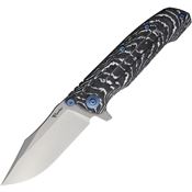 Reate 227 9DV2 Framelock Knife Storm Fat CF