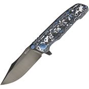 Reate 229 9DV2 Framelock Knife Frost Fat CF
