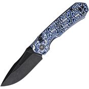 Remette RNGD262 Rhino Button Linerlock Knife Blue