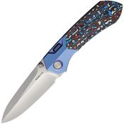 Remette RTPTAL Meteor Button Linerlock Knife Ti/CF