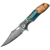 Trivisa YZ02LRWD Apus-07 Linerlock Knife Damascus