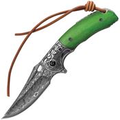 Trivisa JS02GBDP Puppis-02 Linerlock Knife Damascus