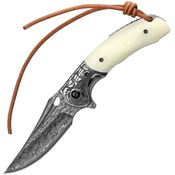 Trivisa JS02WBDP Puppis-02 Linerlock Knife Damascus