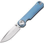 Dreamtech 4245TBL Handle Button Lock Knife Blue Ti