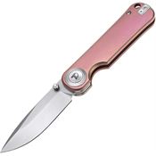 Dreamtech 4245TP Handle Button Lock Knife Pink Ti