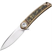 Dreamtech 4288BR Button Lock Knife Ti/CF Bronze