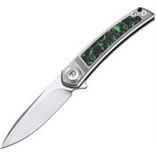 Dreamtech 4288S Button Lock Knife Ti/CF Gray