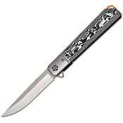 ElitEdge 10B027GY Linerlock Knife Black/White