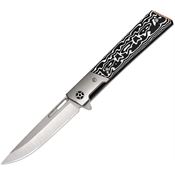 ElitEdge 10B028GY Linerlock Knife Black/White