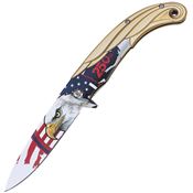 MTech A2071G250 Eagle Linerlock Knife A/O Gold