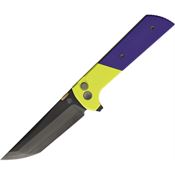 North Mountain Blade 2407PRGRD Chop 2 Button Lock Knife PRP/YLW