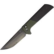 North Mountain Blade 2407SGCF Chop 2 Button Lock Grn CF